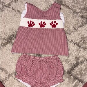 Maroon and White Outfit